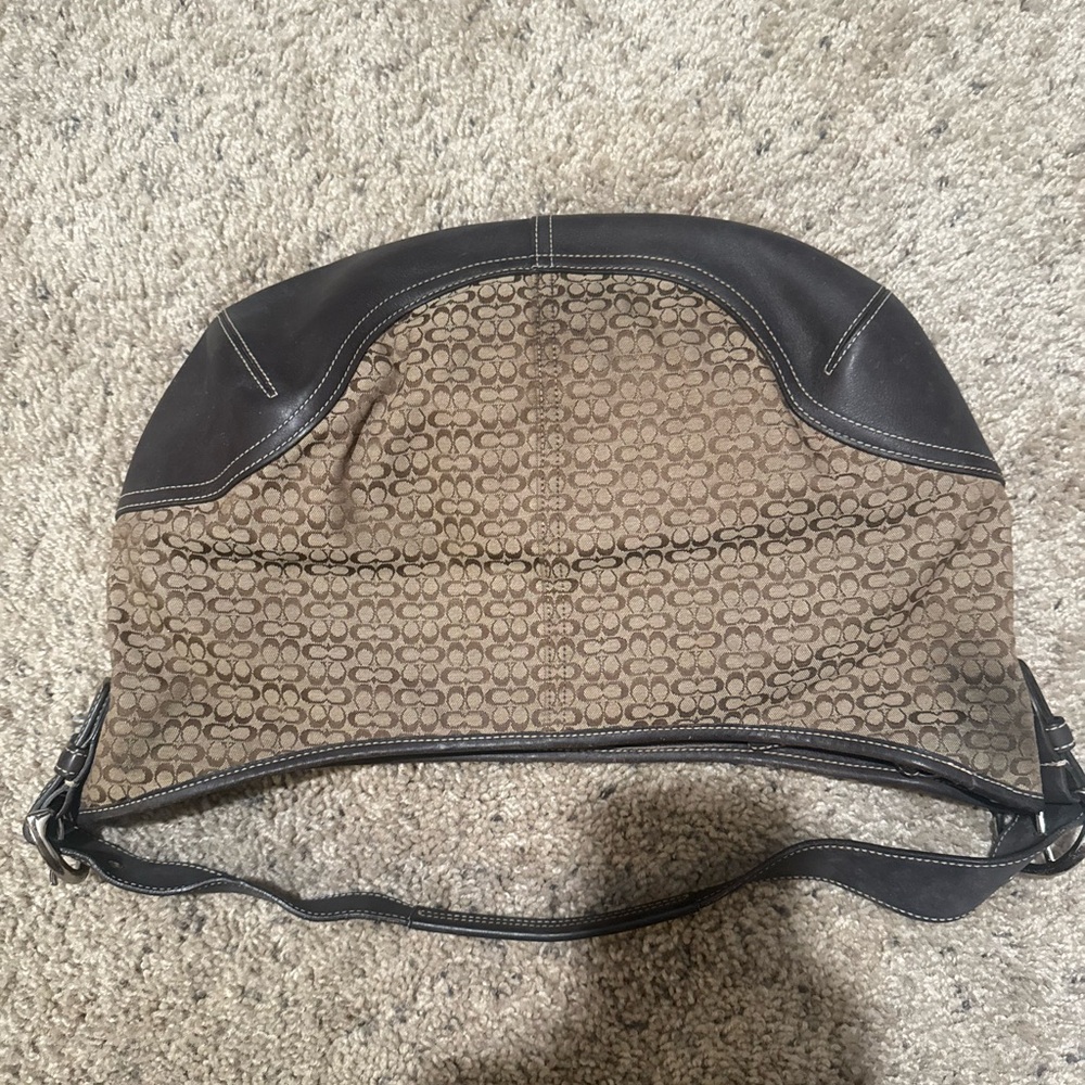 Coach Brown and Black Shoulder Bag